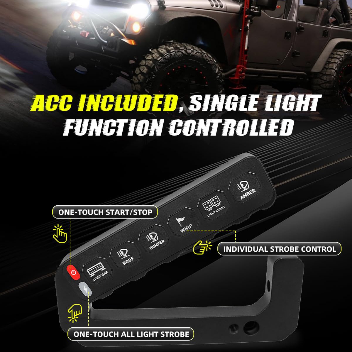 Switch Panel Wireless 12V 24V Off Road Aux 6 Gang Switch Panel Wireless for Wranger JK
