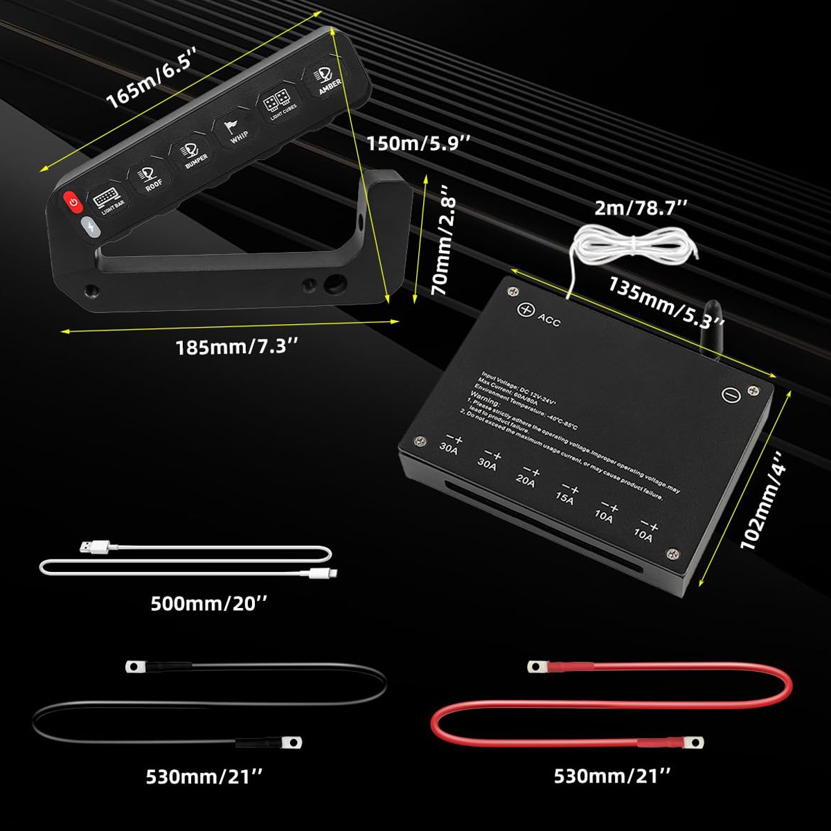 Switch Panel Wireless 12V 24V Off Road Aux 6 Gang Switch Panel Wireless for Wranger JK
