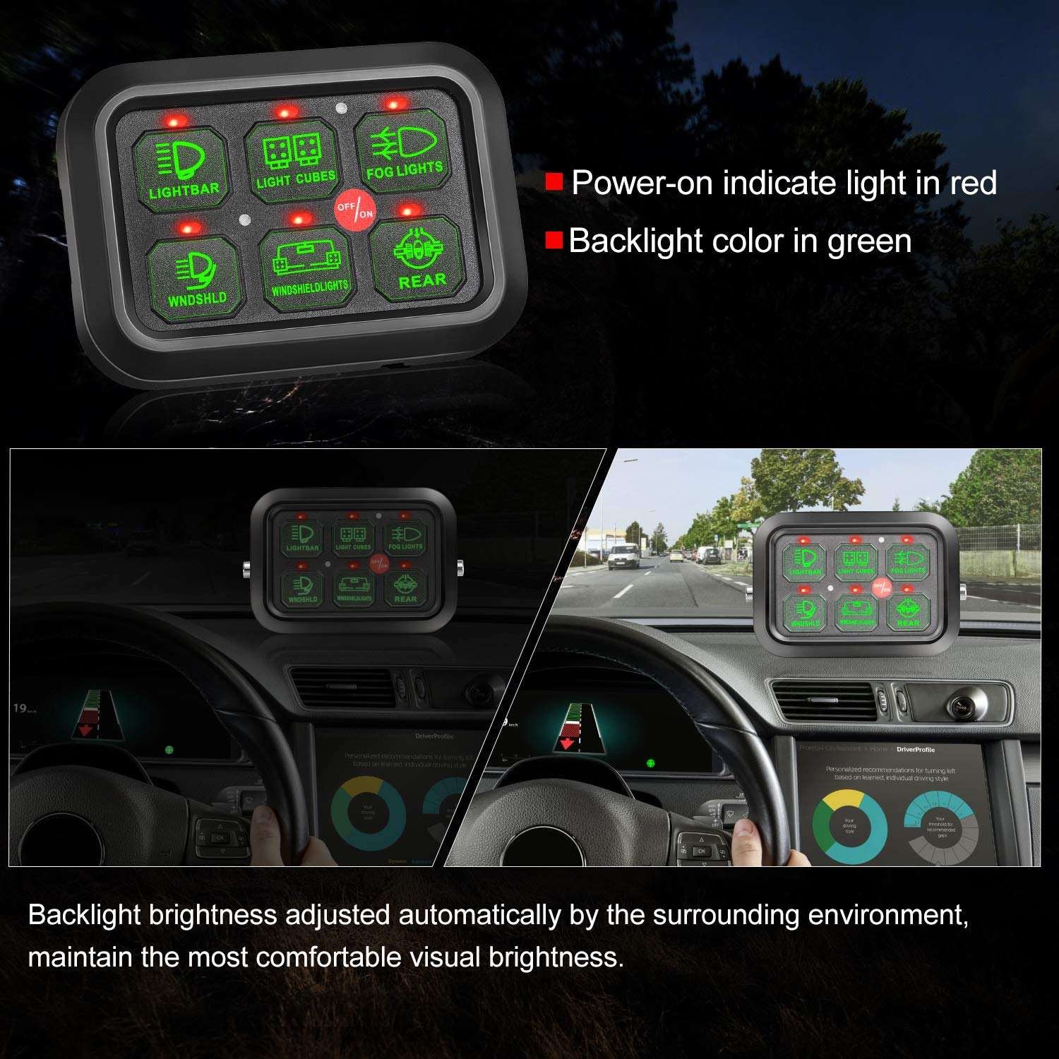 6 Gang RGB Switch Panel With ON-Off 12V LED Switch Control Box