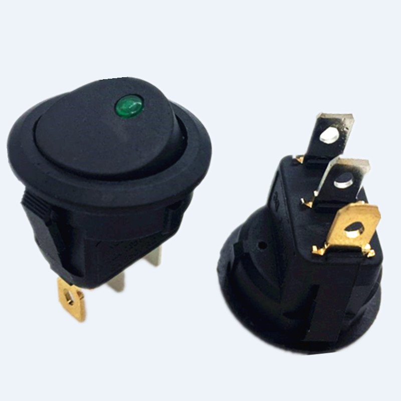 3 Pins With Led Lights Switch Cat Eye Switch Car Auto Boat Round Rocker Switch ON-OFF