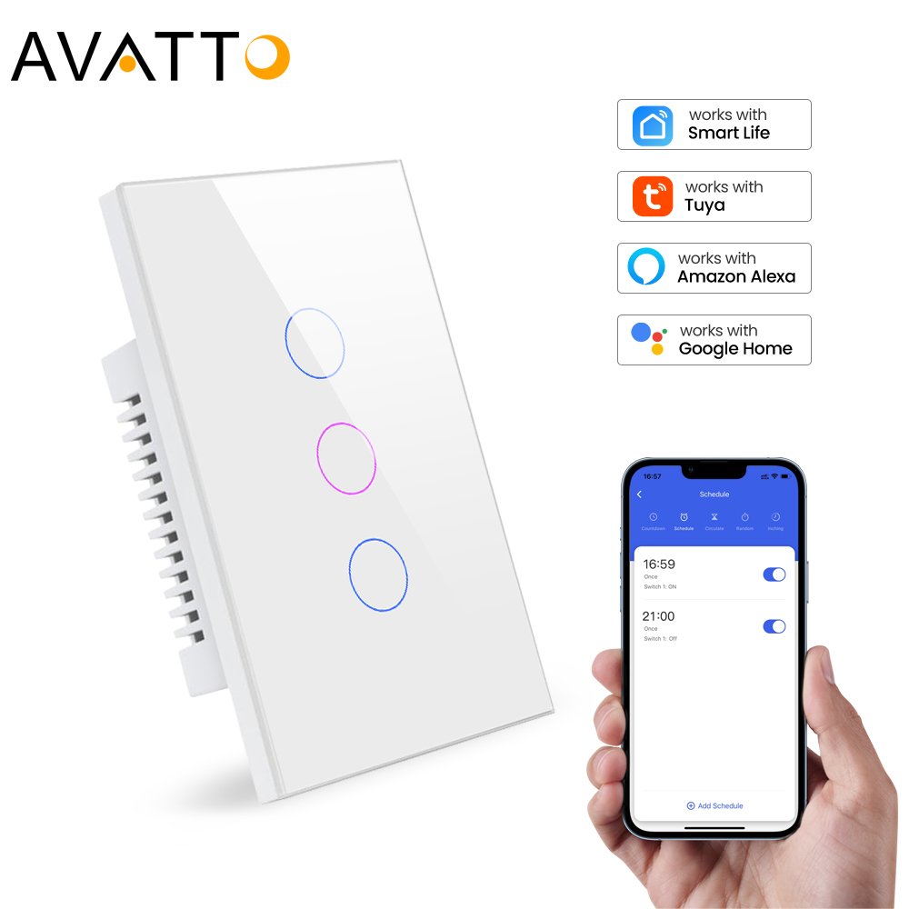New Design Tuya Wifi Touch Panel Remote Smart Home Light Switch Voice Control Alexa Google