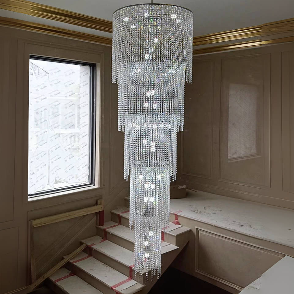 Modern Luxury Decor K9 Crystal Ceiling Light Fixture Hallway Aisle Brass Pendant Lamp Chandelier