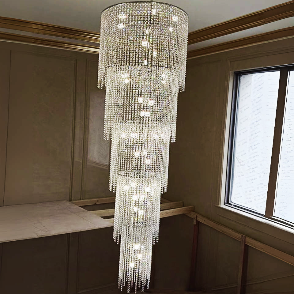 Modern Luxury Decor K9 Crystal Ceiling Light Fixture Hallway Aisle Brass Pendant Lamp Chandelier