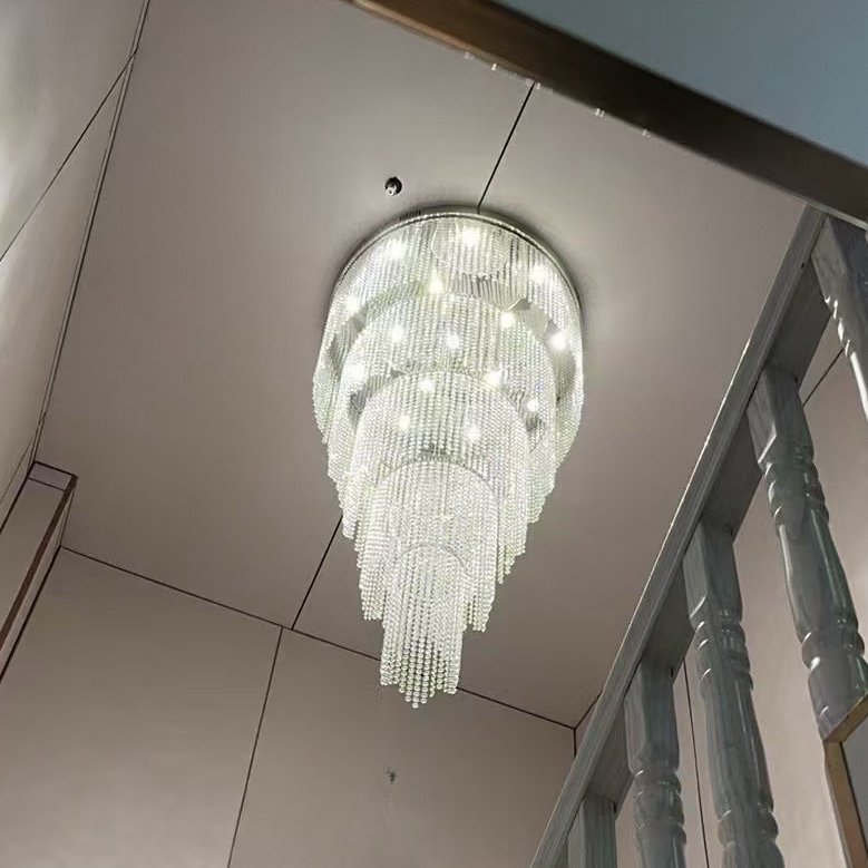 Modern Luxury Decor K9 Crystal Ceiling Light Fixture Hallway Aisle Brass Pendant Lamp Chandelier