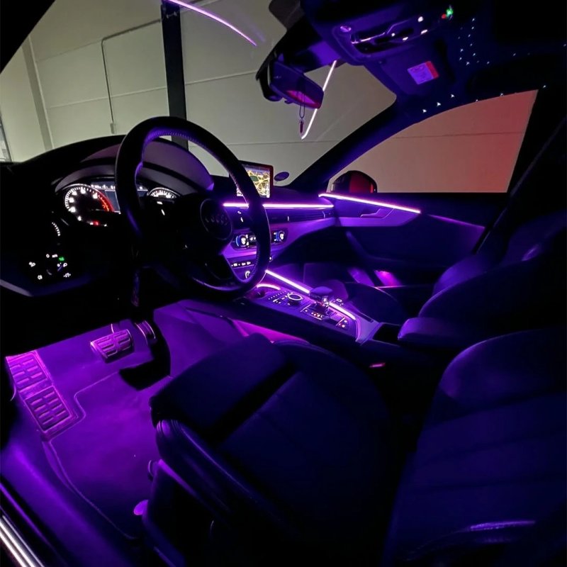 Multicolor Music RGB Chase Interior Light Strip 18 IN1 Dual Zone Symphony Ambient Lighting Car Led Atmosphere Lights