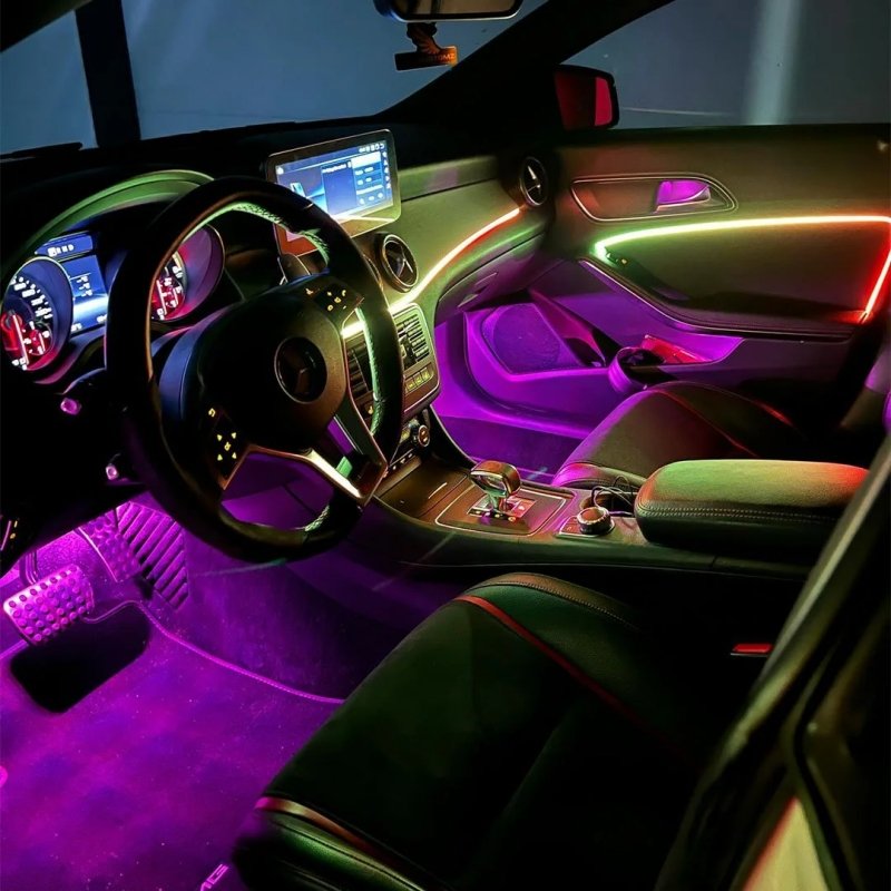 Multicolor Music RGB Chase Interior Light Strip 18 IN1 Dual Zone Symphony Ambient Lighting Car Led Atmosphere Lights