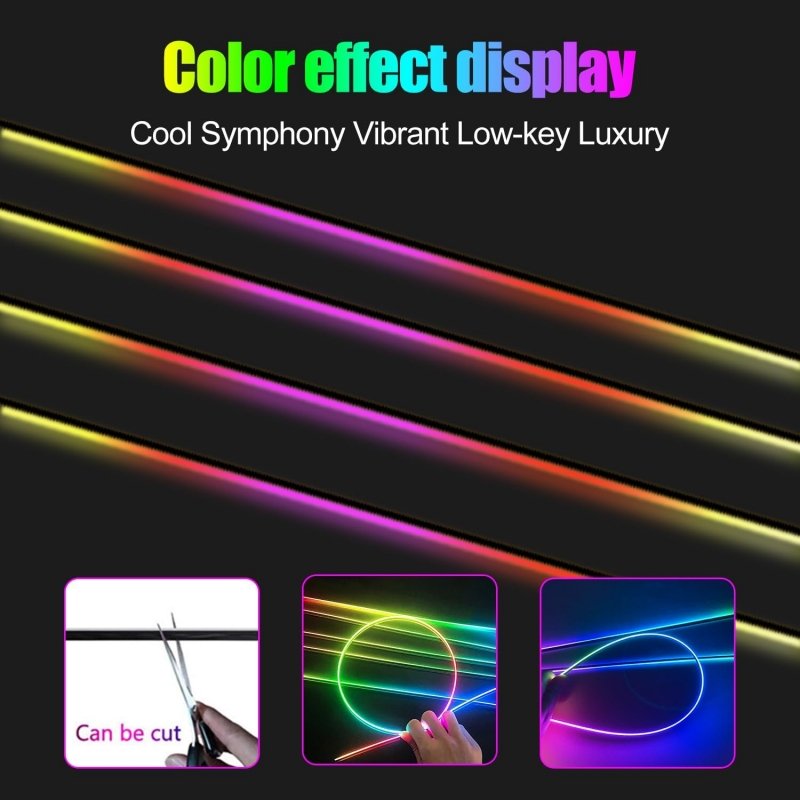 Multicolor Music RGB Chase Interior Light Strip 18 IN1 Dual Zone Symphony Ambient Lighting Car Led Atmosphere Lights