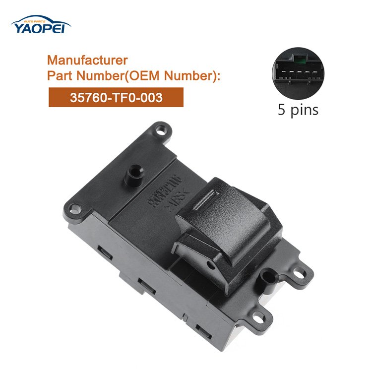 Passenger Side Car Power Window Switch 35760-TF0-003 for Honda CIVIC JazzFit 2009-2014