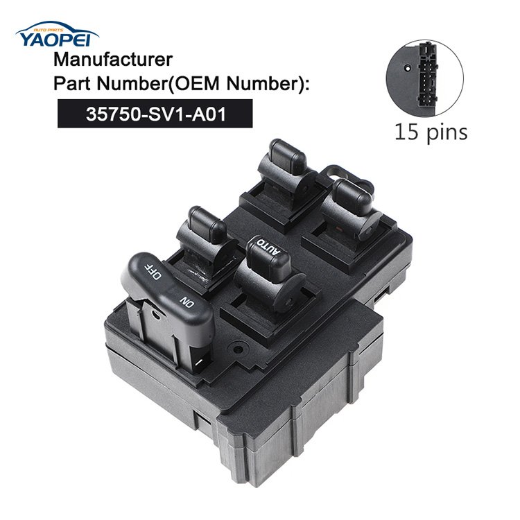 Power Window Switch 35750-SV1-A01 35750SV1A01 for Honda Accord DX EX LX SE Console 1994-1997