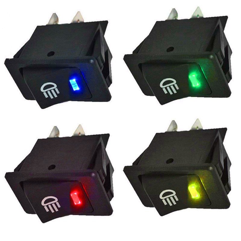 Waterproof Latching Rocker Toggle ,red Yellow Green Blue 4Pin 2Position, 12V 35A Car Auto Fog Light Rocker Toggle Switch LED