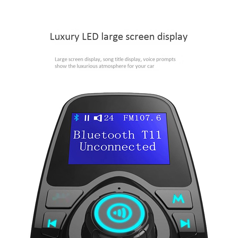 Wireless BT Car Kit Hands Free FM Transmitter LCD MP3 Player A2DP Dual USB Charger Car Accessories