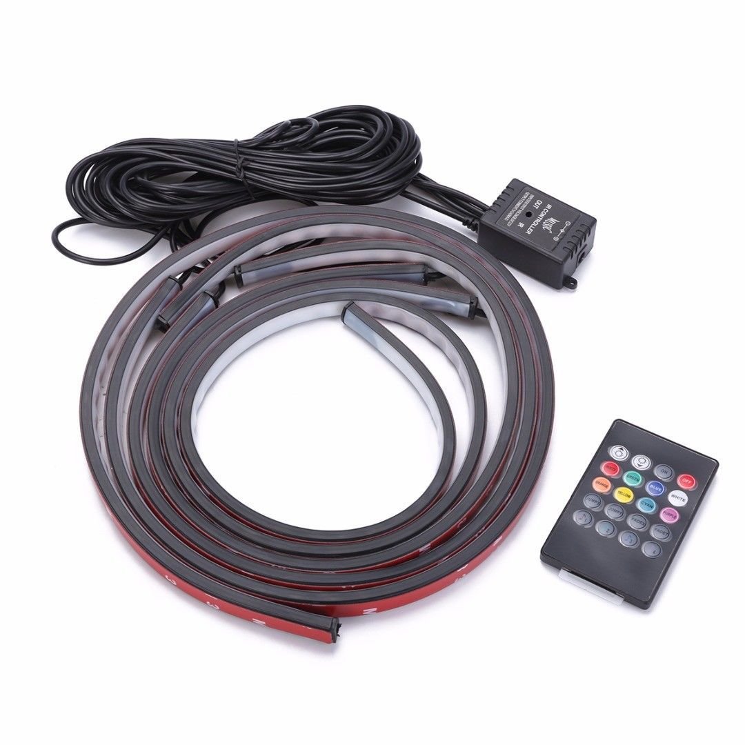 App Control RGB Car LED Strip Light Under Car 60 90 120cm Tube Underglow Underbody System Neon Light