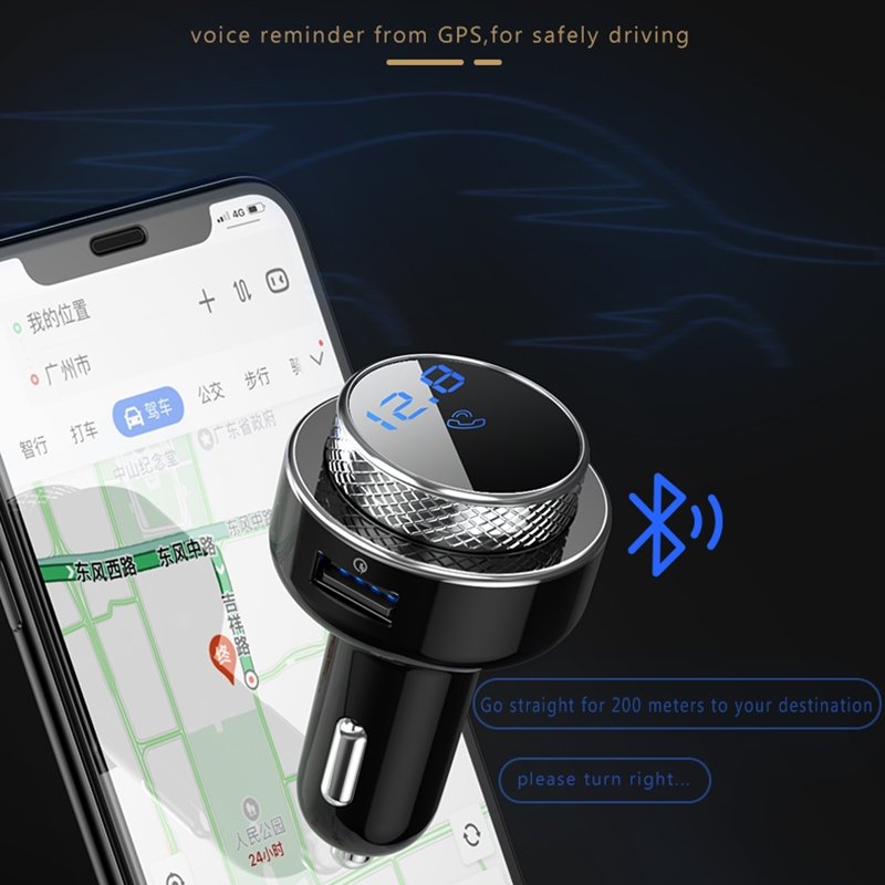 2023 Top Selling Fast USB Car Charger with MP3 Player Bluetooth 5.0 Car Kit FM Transmitter 18W Power Output 5V/2.4A