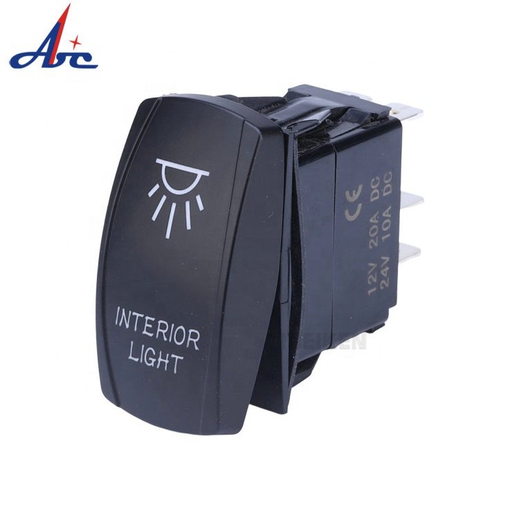 12V 24V Auto Boat Carling Customized Symbol Dpdt Marine Led Waterproof Rocker Switch