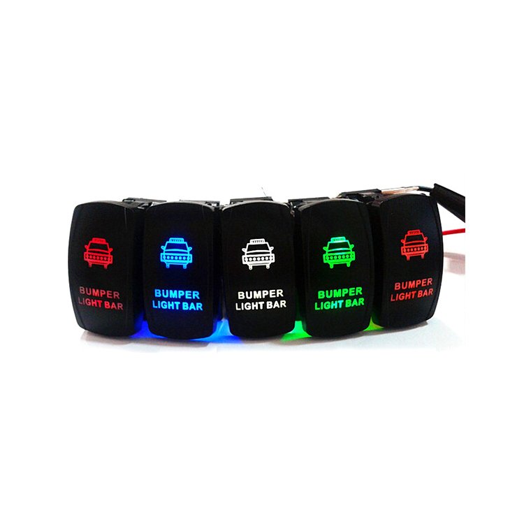 12V 24V Auto Boat Carling Customized Symbol Dpdt Marine Led Waterproof Rocker Switch