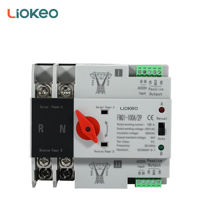 ATS 2P Dual Power Automatic Switch 220V 110V Inverter Switches to Mains PC Type