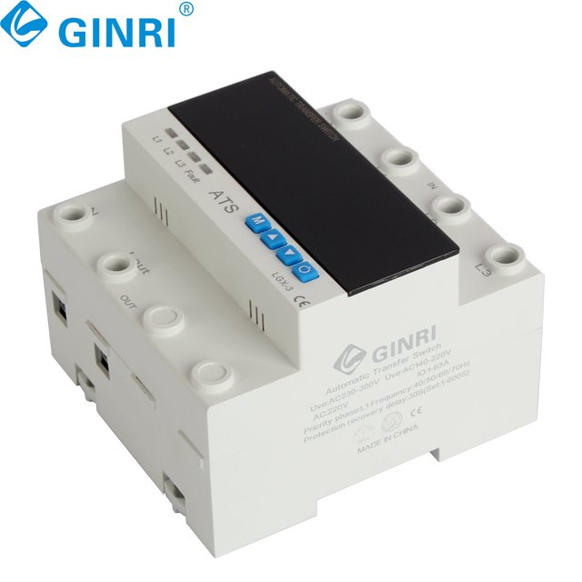 63a 100a Three Phase Over Undervoltage Overcurrent Solar Automatic Transfer Switch Changeover 3 Phase Selector for Generator