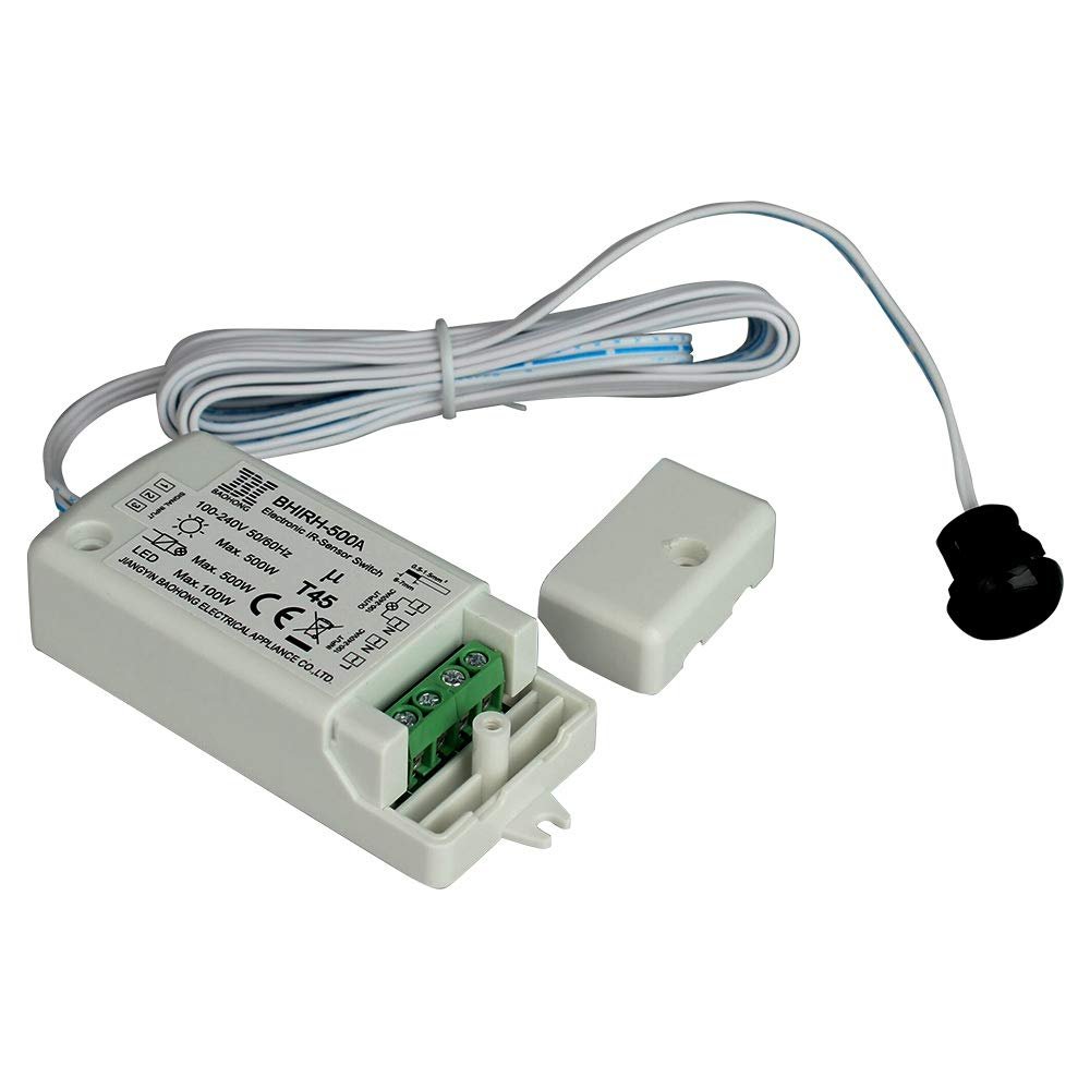 HoneyFly Patented Infrared Sensor Switch BHIRH-500A 500W 100-240V (Max.70W for LEDs)Light Switch Hand Wave Switch 5-10CM CE