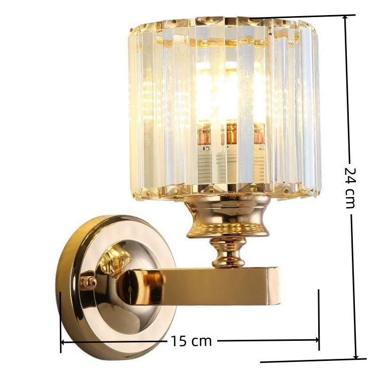 Modern Decoration Interior Wall Lamp Indoor Lampen Wall Sconce Golden Crystal Led Wall Light for Hotel Home Bedroom