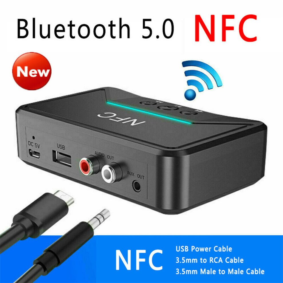 NFC 5.0 Bluetooth Receiver A2DP AUX 3.5mm RCA Jack USB Smart Playback Stereo Audio Wireless Adapter for Car Kit Speaker BT200