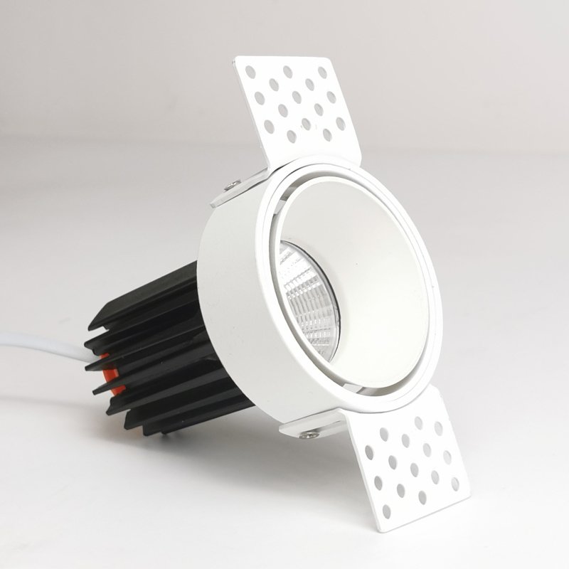 Ceiling Adjustable COB LED Trimless Recessed Downlight Fixtures Dimmable Commercial Smart White Hotels Living Room Warm White