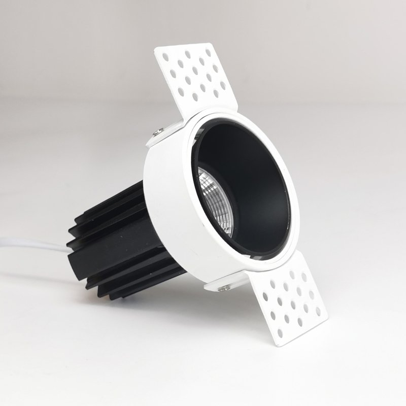 Ceiling Adjustable COB LED Trimless Recessed Downlight Fixtures Dimmable Commercial Smart White Hotels Living Room Warm White