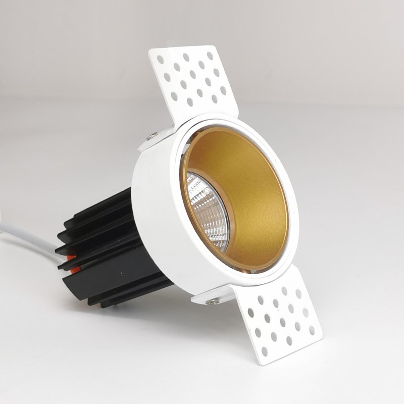 Ceiling Adjustable COB LED Trimless Recessed Downlight Fixtures Dimmable Commercial Smart White Hotels Living Room Warm White