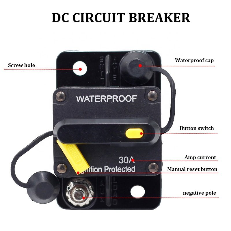 40A 50A 60A 70A 80A 100A 150A 200A 250A 300A Marine Solar Truck Car Audio Inline Automotive Circuit Breaker