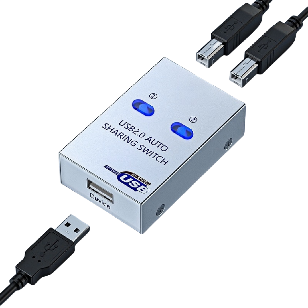 Printer 2 Ports USB Auto Switch USB 2.0 Sharing Splitter Converter for 4 2 PC Share USB Peripherals Printer USB2.0 HUB Box