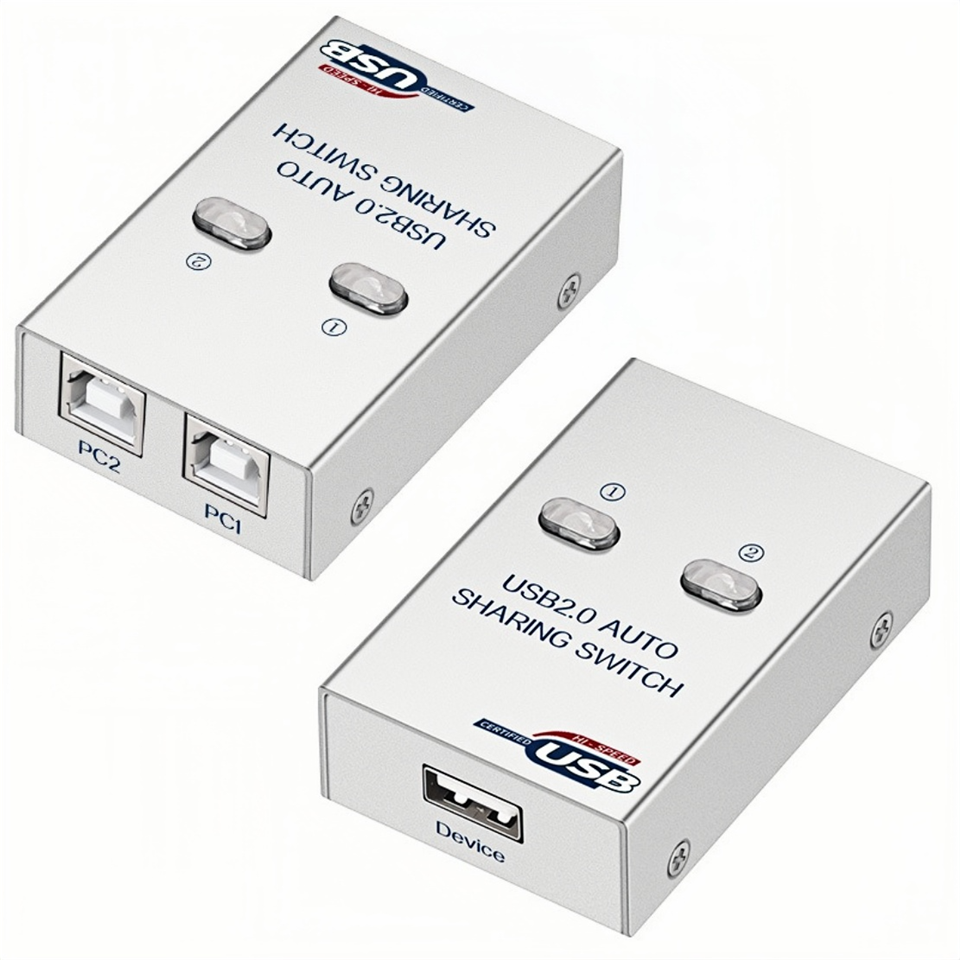 Printer 2 Ports USB Auto Switch USB 2.0 Sharing Splitter Converter for 4 2 PC Share USB Peripherals Printer USB2.0 HUB Box