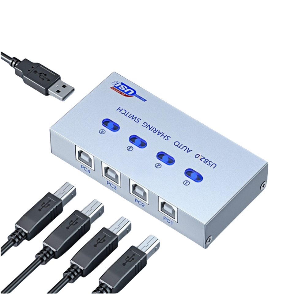 Printer 2 Ports USB Auto Switch USB 2.0 Sharing Splitter Converter for 4 2 PC Share USB Peripherals Printer USB2.0 HUB Box