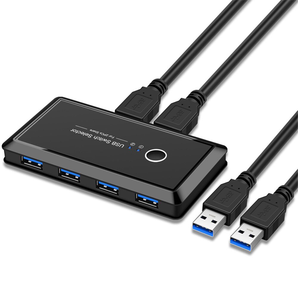 New Arrival 2 in 4 USB Hubs Switch Selector for 2PCS Share for PC Printer Scanner Mouse Keyboard Drive Card Reader