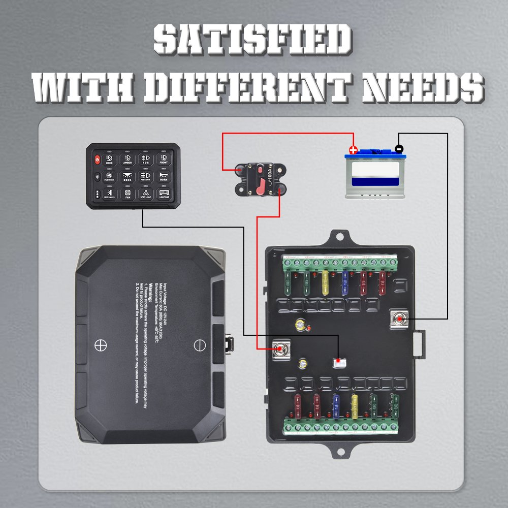 12-key Touch Switch Panel RGB Color Adjustable 12-key Modification for RV Jeep Yacht Modification