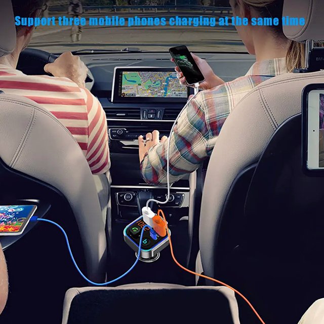 Car FM Transmitter Wireless BT5.0 Handsfree Car Kit Audio MP3 Player With Type-C PD 20W+ QC3.0 Fast USB FM Modulator