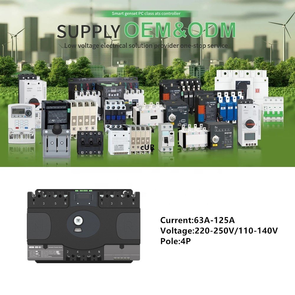 125A 250A 300A 400A 630A 500A Smart Switches ATS Dual Power Supply Solar Disconnect Switches Automatic Transfer Switch