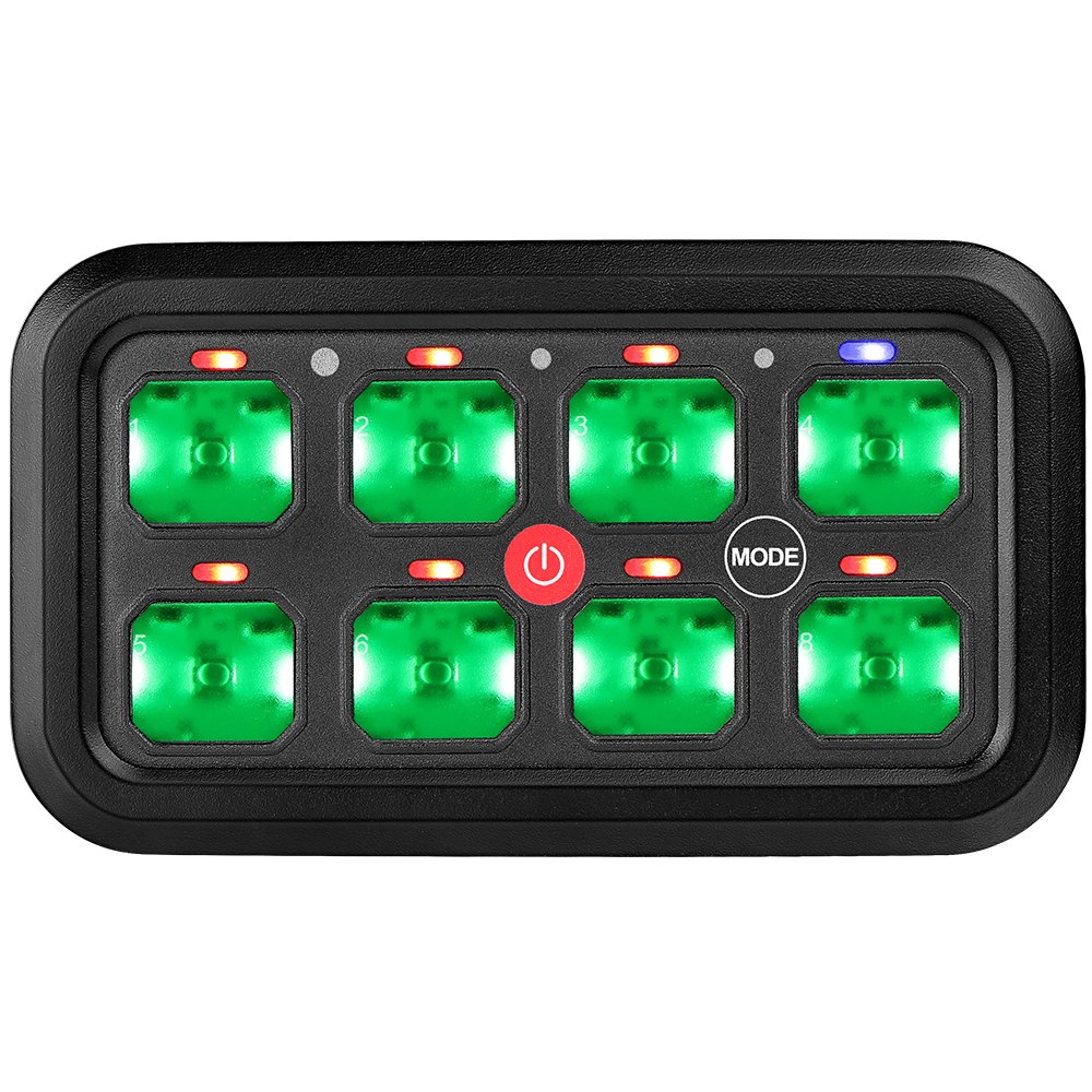 8 Gang RGB Sport Power Auto Switches for Car 12V Wireless Remote New Condition Free App Control for Aftermarket Vehicles