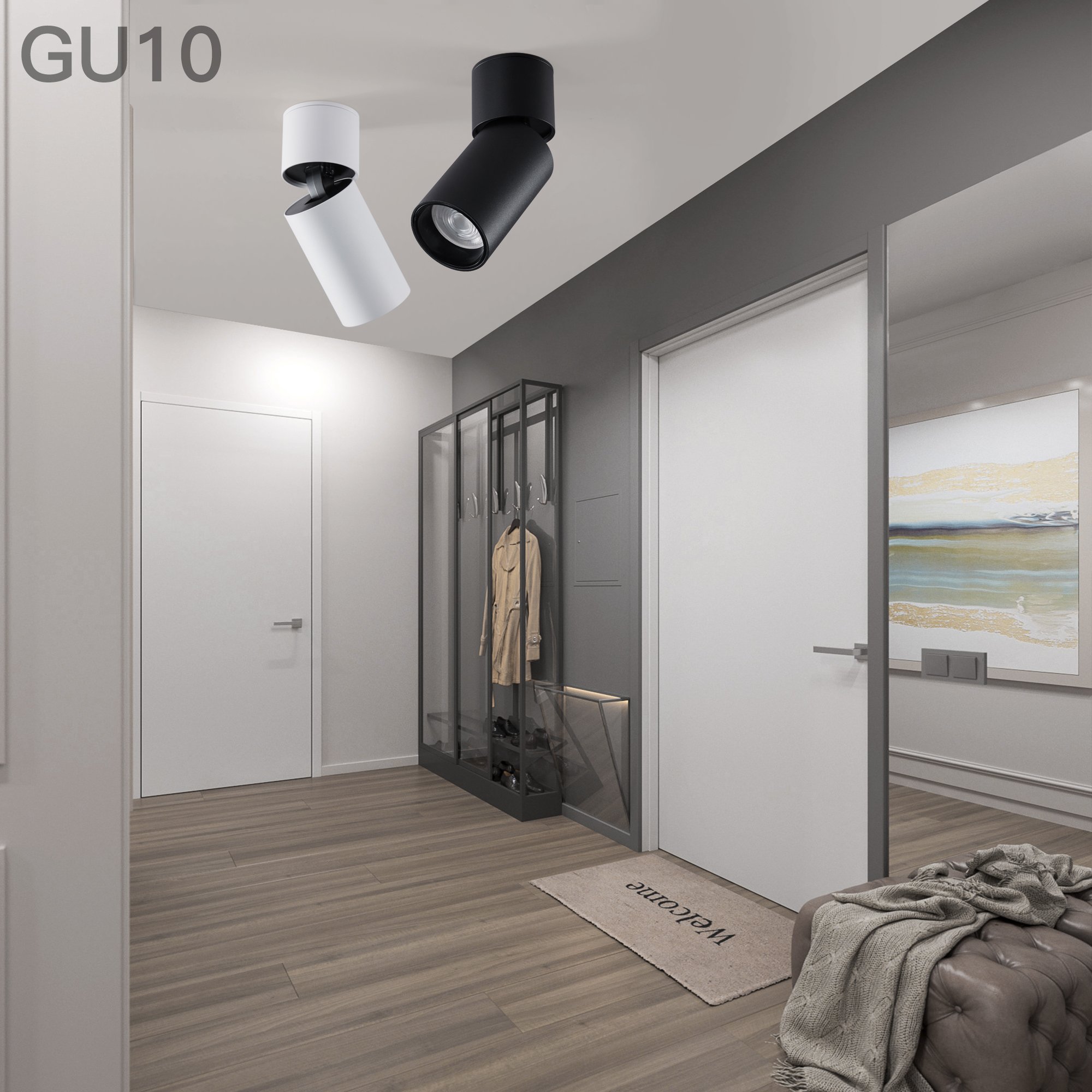 Wholesale GU10 MR16 LED Adjustable Changeable Surface Mounted Round Light Fixture Housing Spotlight Ceiling Downlight