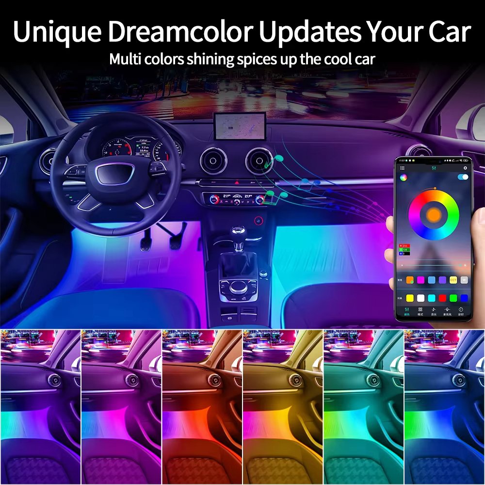 Good Quality Luxury VIP Interior Lights Symphony Atmosphere Car Ambient Light LED Digital Color Light for Car