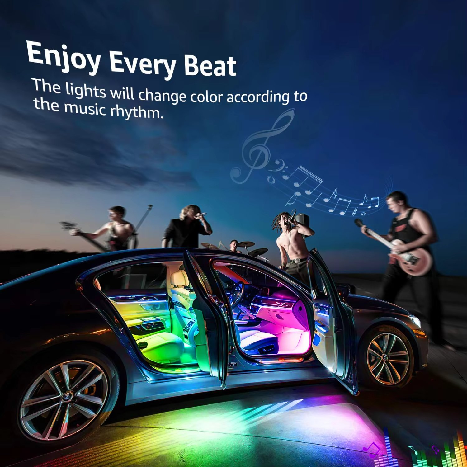 Good Quality Luxury VIP Interior Lights Symphony Atmosphere Car Ambient Light LED Digital Color Light for Car