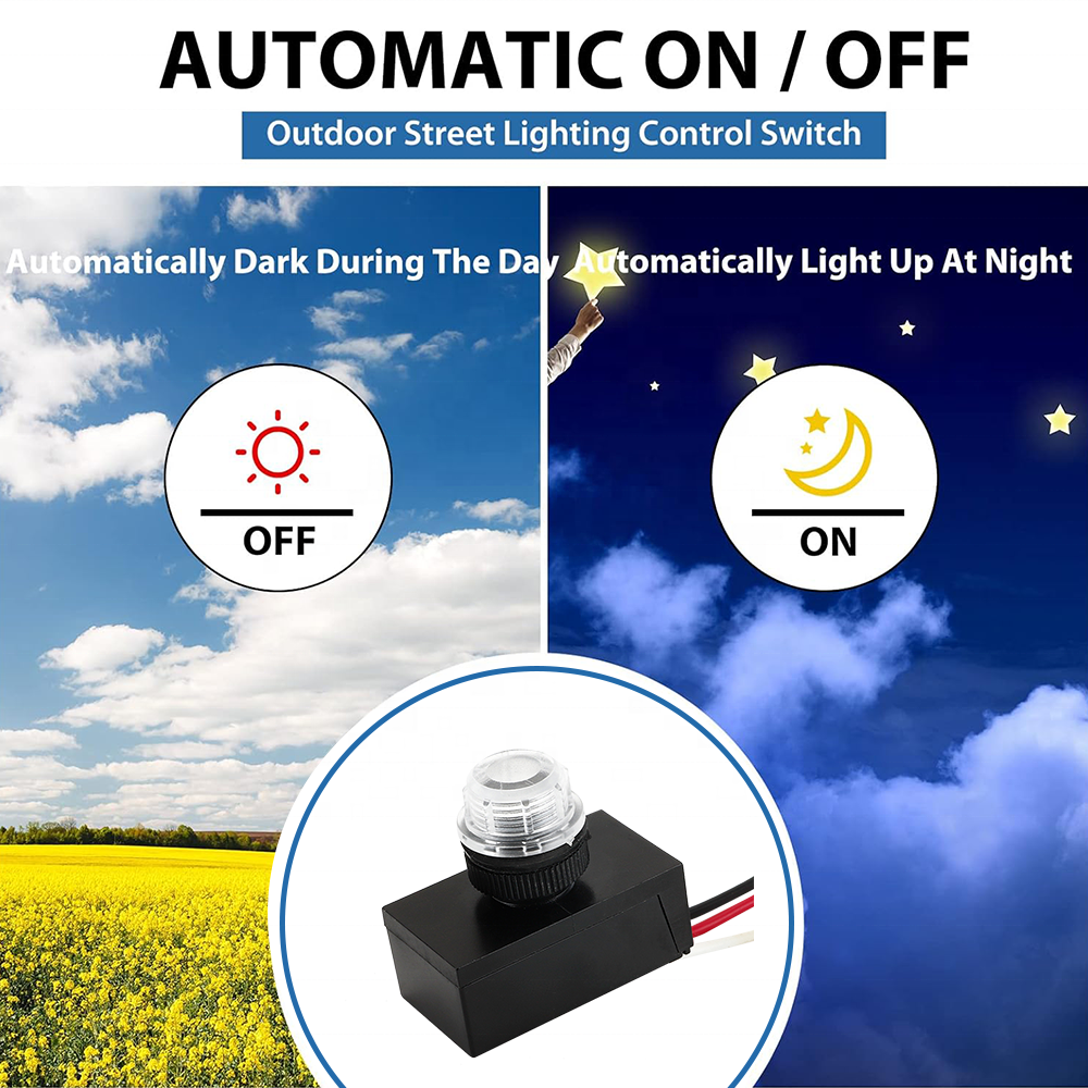 CNRIYA 220V 10A Auto on Off Thermal Photocell Light Switch Light Sensor Switch Day Night Light Sensor Photoswitch