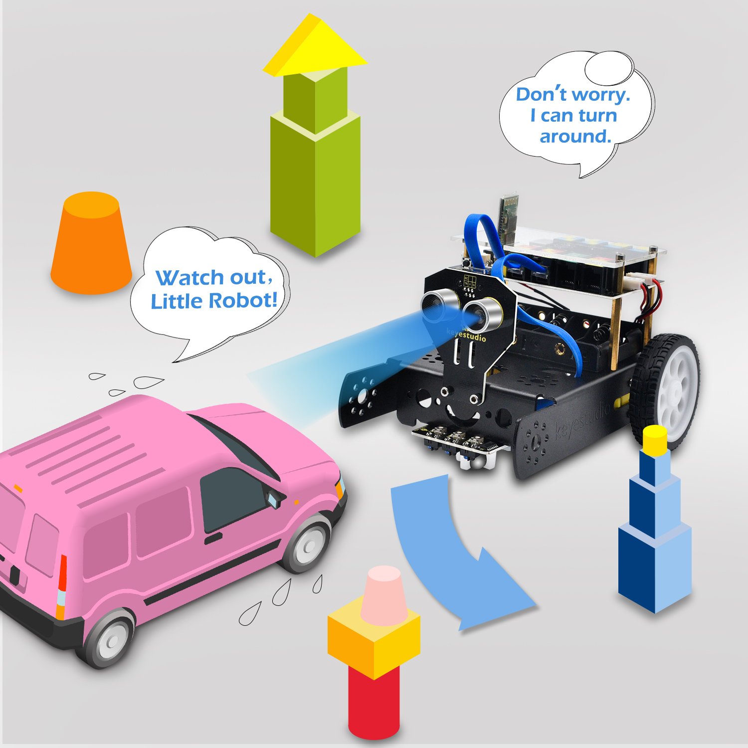 Remote Bluetooth-Compatible Control Robotics Car Educational Stem Toys Electronic Kit Diy for Arduino Robot Kits
