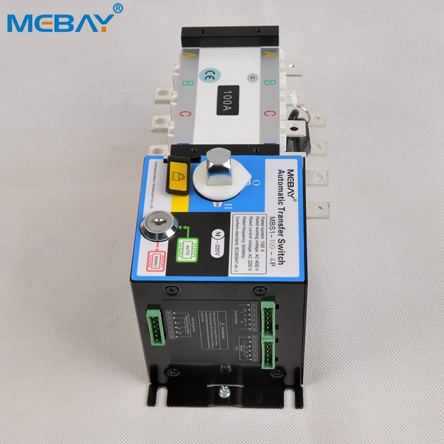Mebay ATS 100A 250A 400A 630A 1600A Automatic Changeover Switch Generator ATS Switch 4P PC