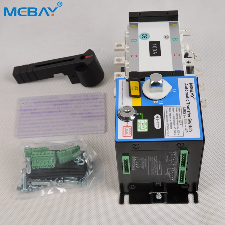 Mebay ATS 100A 250A 400A 630A 1600A Automatic Changeover Switch Generator ATS Switch 4P PC