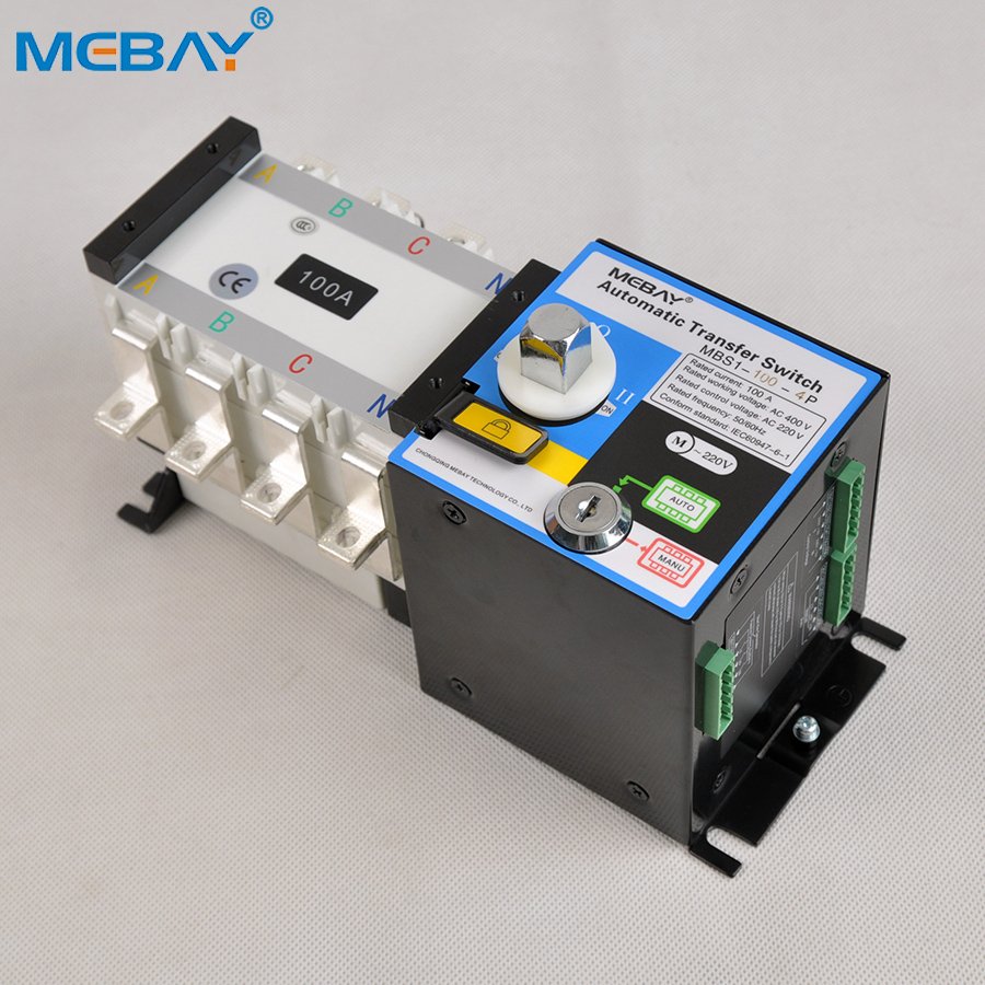 Mebay ATS 100A 250A 400A 630A 1600A Automatic Changeover Switch Generator ATS Switch 4P PC