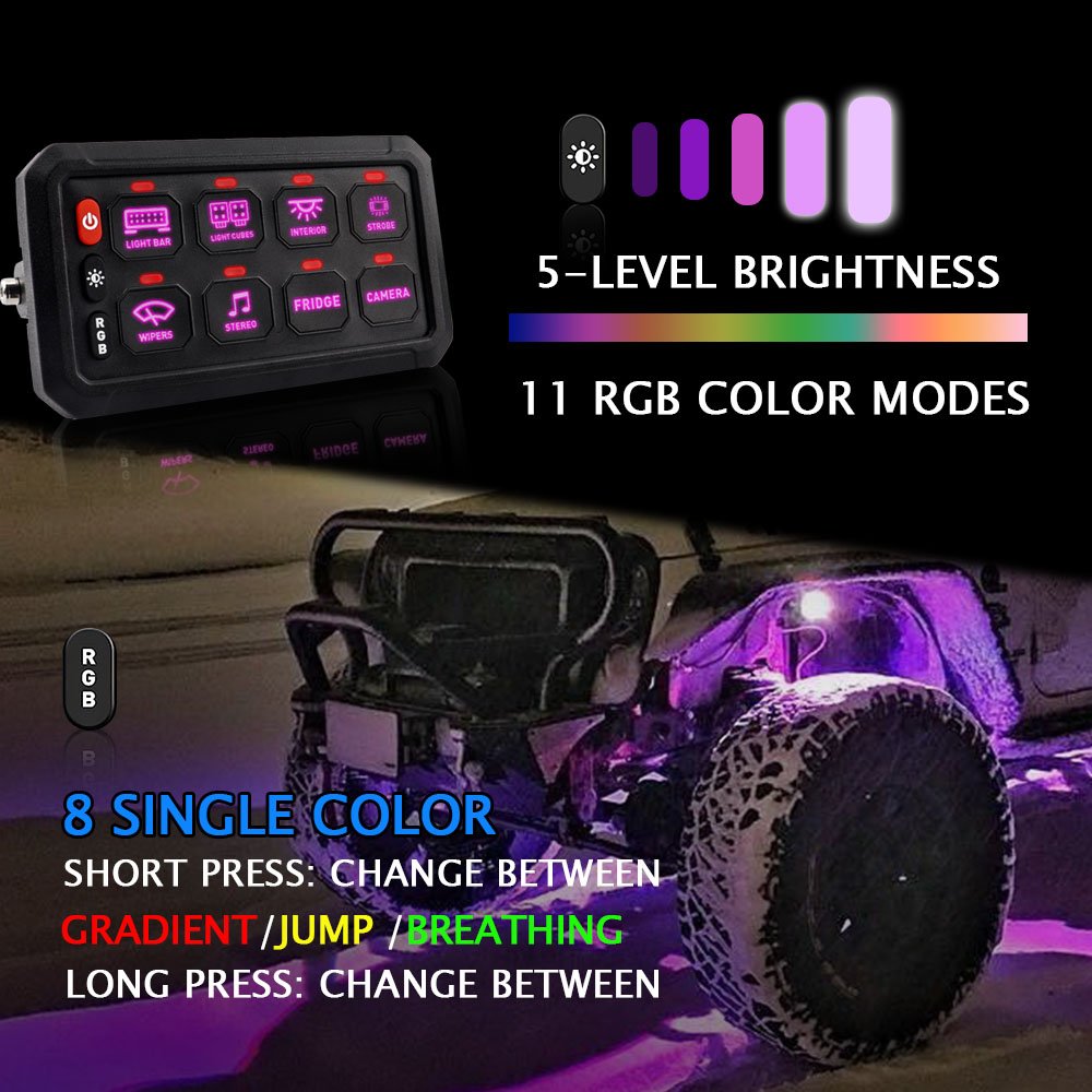 Tuosheng RGB 8 Gang Auto Switch Panel Through the Circuit Control System Relay System