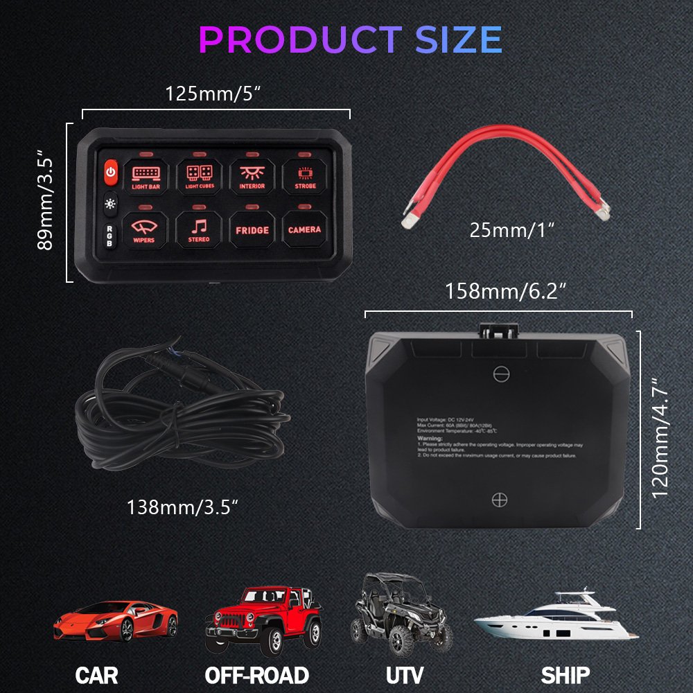 Tuosheng RGB 8 Gang Auto Switch Panel Through the Circuit Control System Relay System