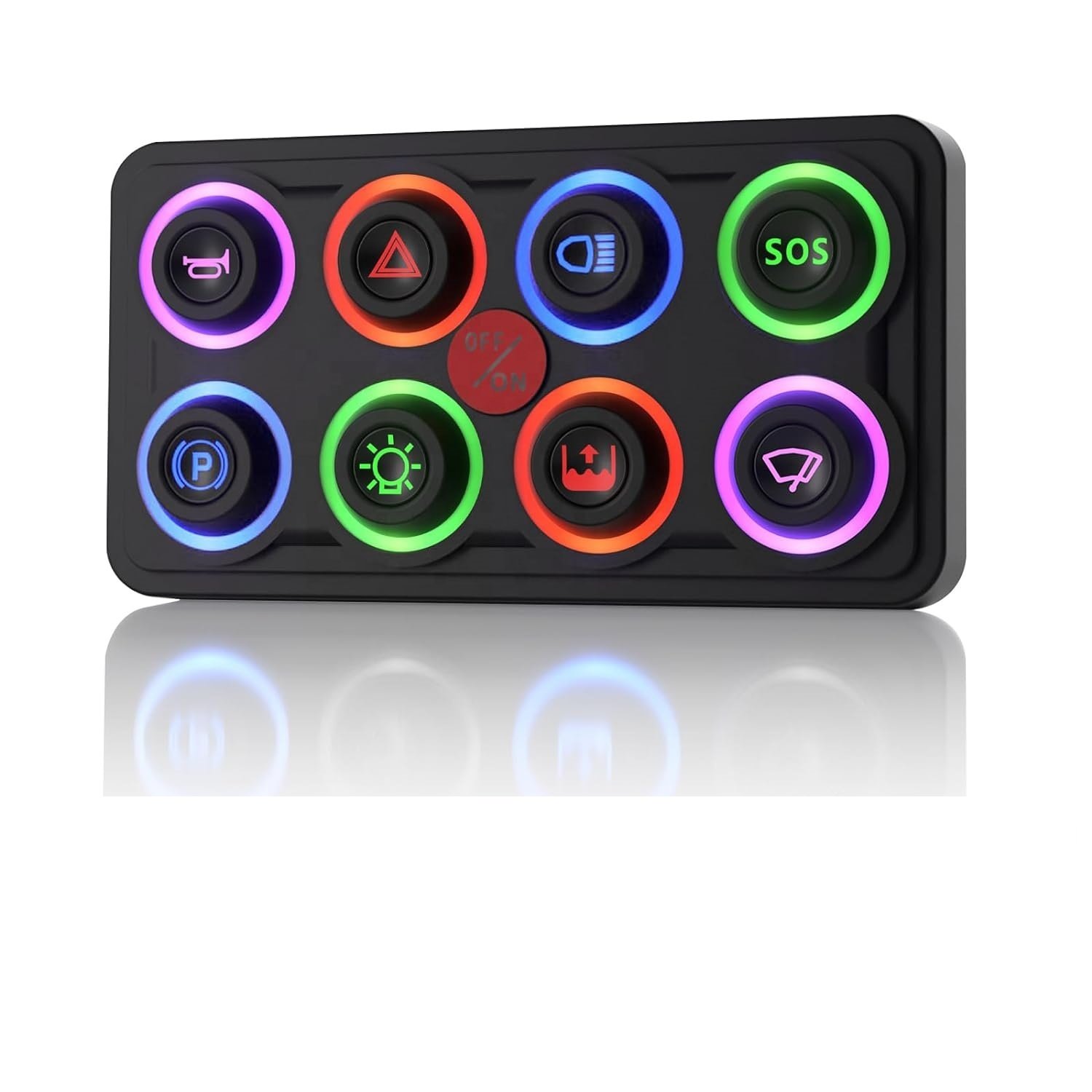 8 Gang 12V 7 Color Backlight Smart Control Panel LED Display ABS Material Solenoid Combination Switch Manufacturing