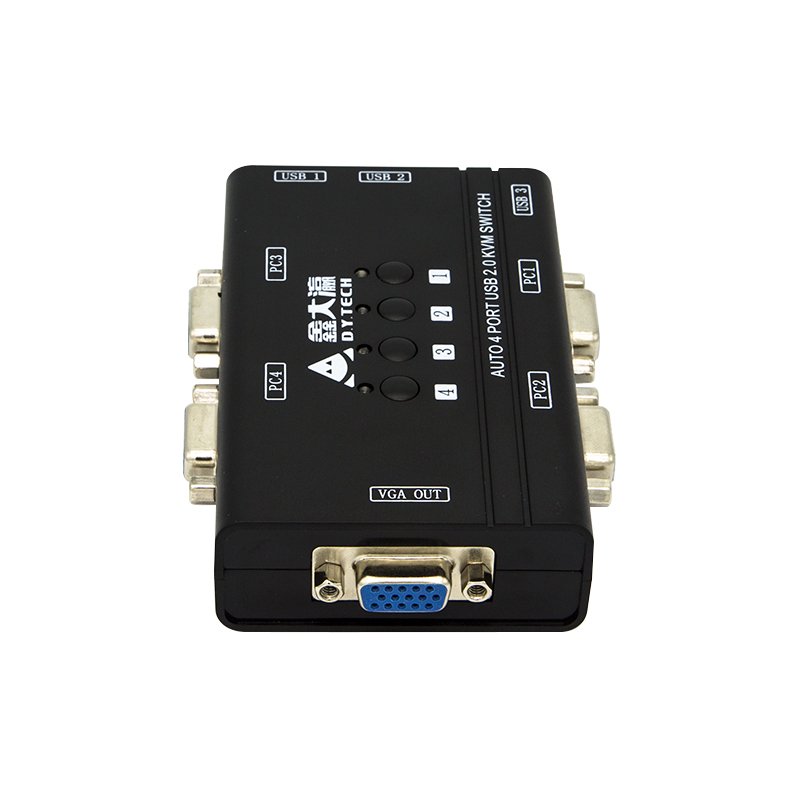 Shenzhen Factory 4-Port USB VGA KVM Monitor Switch with USB KVM Cable in Stock and Ready for Delivery!