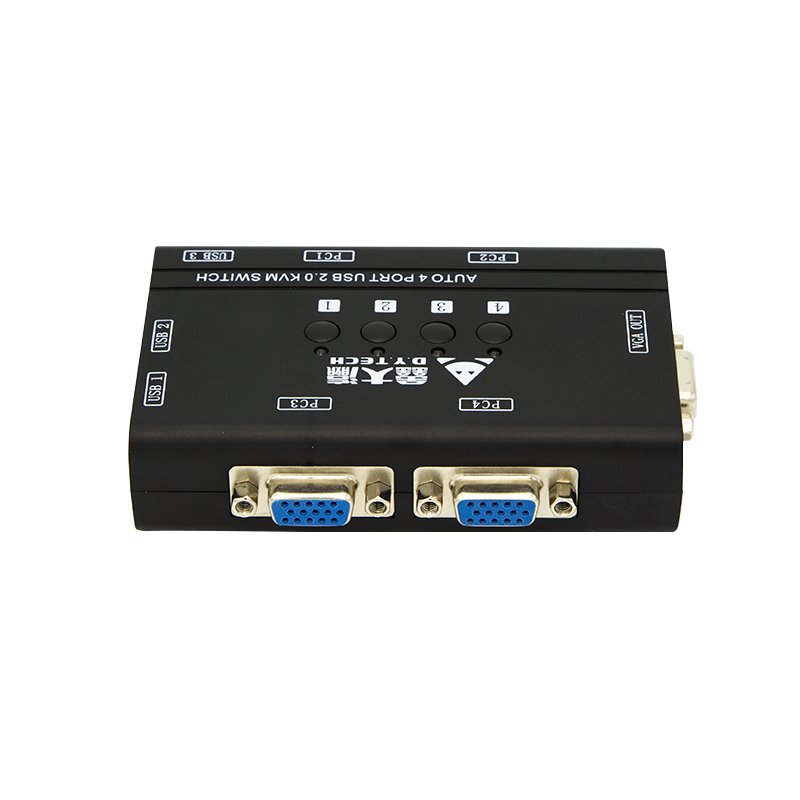 Shenzhen Factory 4-Port USB VGA KVM Monitor Switch with USB KVM Cable in Stock and Ready for Delivery!