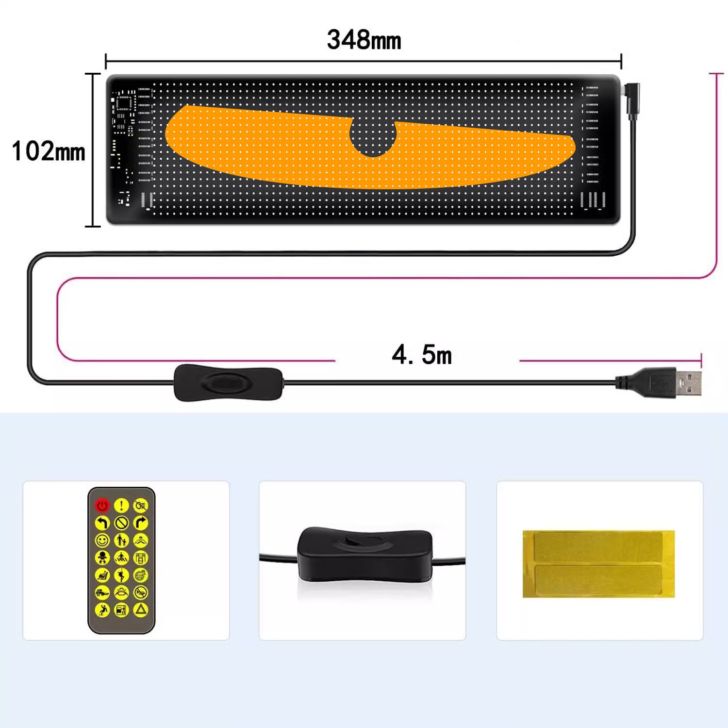 LED Display Screen LED Devil's Eye Flexible Screen APP Bluetooth Car Screen Windshield for Truck